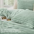 thumbnail image 3 of U by Bedsure 3 Pieces Fluffy Comforter Set, Super Soft Faux Fur Fleece King Bedding Set, 1 Luxury Shaggy Fuzzy Jadeite Green Comforter with 2 Pillowcases, 3 of 6