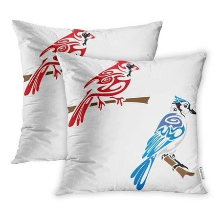 Bsdhome Blue Cardinal Tribal Birds Animal Jay Original Tattoo Tattoo Tattoos Wildlife Pillowcase Cushion Cases 16x16 Inch Set Of 2 Walmart Canada