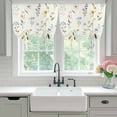 thumbnail image 4 of Spring Floral Tie Up Curtains 45 Inches Long, Kitchen Window Curtains Over Sink, Watercolor Summer Elegant Botanical Small Window Curtains Shade Balloon Curtains Valances for Bedroom/Cafe 34"x45", 4 of 8