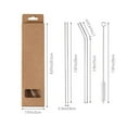 thumbnail image 3 of Glass Drinking Straw Set - Reusable Borosilicate Glass Straws with Cleaning Brush, Anti-Lipstick, 20cm Length, Clear, 3 of 9