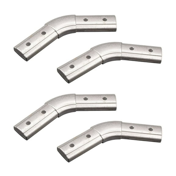 4 Pack 1-3/16" x 2" 45-degree Elbow for Aluminum Dump Truck Tarp Systems, Lightweight, Corrosion-Resistant with 7/16” Bolt Hole - Silver