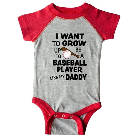 

Inktastic I Want To Grow up To Be A Baseball Player Like My Daddy Gift Baby Boy or Baby Girl Bodysuit