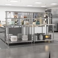 thumbnail image 3 of Eastvita Table de Travail en Acier Inoxydable Robuste 48 x 24 Pouces avec Tablette Supérieure Réglable pour Restaurant Commercial, Entrepôt Ou Garage, 3 of 5
