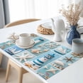 thumbnail image 3 of Coastal Nautical Placemats Set of 12, Beach Anchor Lighthouse Starfish Table Mats Washable Heat-Resistant Non-Slip Place Mats for Kitchen Dinner Table Indoor Outdoor Decor,13x19 Inch Blue, 3 of 9