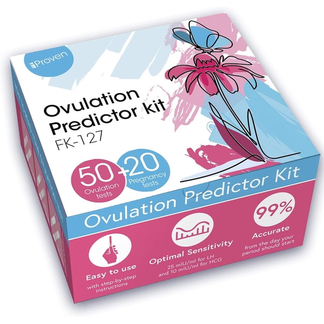 Kit 50 Tiras Reactivas de Ovulación LH y 20 Tiras Reactivas de Embarazo HCG iProven Fertilidad en Casa iProven IP-85454552