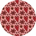 thumbnail image 1 of Ahgly Company Tapis Rond Lavable en Machine Intérieur Transitionnel Rouge Tomate, 6 Pieds Rond, 1 of 7