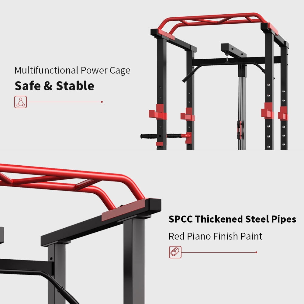 YIYADO Heavy-Duty Power Cage with Adjustable Rack and 1000Lbs Capacity