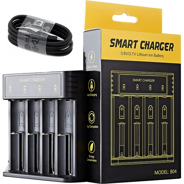 18650 Battery Charger 4 Bay Smart Universal Charger for 3.7V