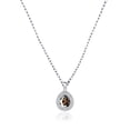 thumbnail image 3 of Orchid Jewelry Brown Smoky Quartz, White Cubic Zirconia Sterling Silver Pendant Wedding Gift, 3 of 4