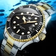 thumbnail image 6 of OLEVS Watches for Men Classic with Date Business Dress Luxury Big Face Green/Black/Blue Waterproof Luminous Mens Wrist Watch Analog Two Tone Stainless Steel Men Watch, 6 of 11