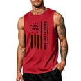 thumbnail image 2 of Men's America 250 Years Tank Top with Patriotic Flag Graphic and Sleeveless Design Featuring Vintage Distressed Print Red S, 2 of 4