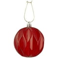 thumbnail image 3 of Northlight Set of 6 Transparent Red Rhombus Cut Shatterproof Christmas Ball Ornaments 3", 3 of 4