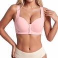 thumbnail image 3 of VISALY Front Closure Minimizer T-Shirt Bras for Women Wide Strap Push Up No Underwire Bralette Full Coverage Support Lift Plus Size Comfy Seamless Wirefree Lifting Bust Shaping Bra Pink M, 3 of 7