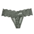 thumbnail image 4 of Panties for Women,Floral Embroidered Lace Sheer Thong Seamless Hollow Out Briefs,Womens Underwear,Army Green,One Size, 4 of 4