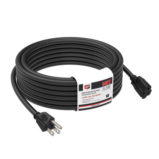 Cable de extensión EP 15 m negro Outdoor 16/3 SJTW 13A 1625W UL