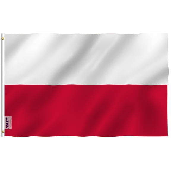 ANLEY Fly Breeze 3x5 Feet Poland Flag - Vivid Color and UV Fade Resistant - Canvas Header and Double Stitched - Republic of Poland Flags Polyester with Brass Grommets 3 X 5 Ft