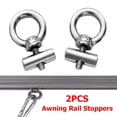 thumbnail image 5 of Topes de riel de toldo de acero inoxidable, 2 uds., para caravana, autocaravana, multipropósito para soporte de lona, ​​marcador de toldo, 5 of 5