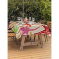 thumbnail image 3 of Outdoor Tablecloth with Umbrella Hole for Patio/Picnic/Party/Camping, Summer Colorful Starfish Waterproof Table Cloth Rectangle Table Cover Washable, Vintage Tropical Ocean Marine Life (60"x 102"), 3 of 9