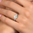 thumbnail image 4 of Gem Stone King 925 Silver and 10K Yellow Gold Simulated White Opal and White Topaz Engagement Ring for Women | 1.66 Cttw | Oval Cabochon 9X7MM | Gemstone October Birthstone | Size 7, 4 of 6