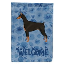 Carolines Treasures CK6239GF Doberman Pinscher Welcome Flag Garden Size Small multicolor