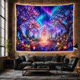 thumbnail image 4 of Mystical Forest Path and Glowing Temple Tapestry Wall Hanging, 4 of 5