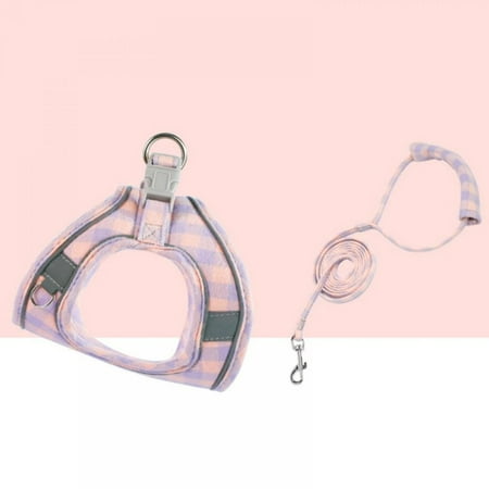 

Linen Purity Comfortable Cotton Check Pet Rope Reflective And Anti-Escape Pet Chest Strap Small And Medium Vest Traction Rope