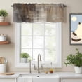 thumbnail image 2 of Brown Kitchen Curtain Valances for Windows Farmhouse Short Curtains, Modern Abstract Art Oil Painting Ombre Rod Pocket Valance Curtain for Bedroom Cafe Living Room 42"x12", 2 of 8