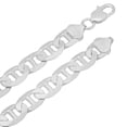 thumbnail image 2 of Men's 10mm Chunky Solid .925 Sterling Silver Flat Mariner Chain Necklace, 28 inches, 2 of 7