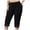 Black, variant on COMVALUE Women's Lace Trim Capri Leggings Stretch Crop Leggings Plus Size Summer Tights Pants (Red, 4XL)