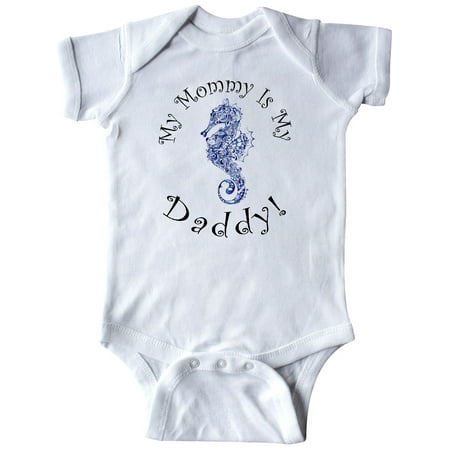 

Inktastic My Mommy Is My Daddy - Seahorse Deep Blue Gift Baby Boy or Baby Girl Bodysuit