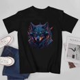 thumbnail image 3 of Wolf T-shirt Wolf Unisex T-shirt Unisex tees Casual Cotton Colorful Printing, 3 of 5