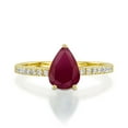 thumbnail image 3 of HeartsAndYou 1ct Natural Pink Ruby Accents Solitaire Engagement Ring 14k SOLID Yellow Gold, 3 of 5