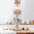 thumbnail image 3 of Macrame 1/2/3 Tier Hanging Basket Space Saving Hanging Fruit Produce Basket for Kitchen Boho Decorative Hanging Plant Holder, 3 of 5