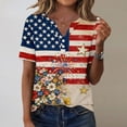 thumbnail image 2 of MEICHEN Lidies' Patriotic Tops Summer Printed Short Sleeve Blouses America 250th Anniversary Graphic Tees Casual V Neck T Shirt, 2 of 6