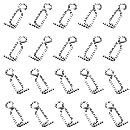 YIGSECU 20pcs Fast Change Lure Clip Stainless Fishing Snap for Blowing Tube Squid Jig