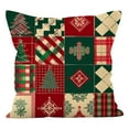 thumbnail image 1 of Funda de almohada con estampado de calcetines de árbol de Navidad, decoración navideña para sofá, funda de almohada para sala de estar, funda de almohada con borde para la cintura, 1 of 4