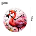 thumbnail image 2 of 10 Inch Wall Clock Battery Operated Silent Clock Decorative for Office, Kitchen, Outdoor, Living Room，Beautiful Watercolor Flamingo Colorful Paint Splash Painting, 2 of 4