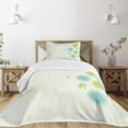 thumbnail image 3 of Ambesonne Dandelion Quilted Bedspread Set 2 Pcs, Hand Drawn Plants, Twin Size, Pale Green Sky Blue, 3 of 6