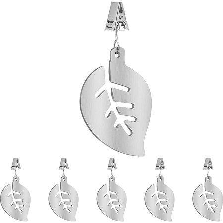 

6pcs Stainless Steel Tablecloth Clips Outdoor Tablecloth Weights Tablecloth Weights Used for parties families picnics gardens indoors and outdoors. (Sheet)