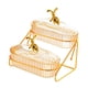thumbnail image 1 of Plato de frutos secos Platos de aperitivos con tapa Organizador Bandeja decorativa para frutos secos para el hogar Amber 2 niveles, 1 of 9