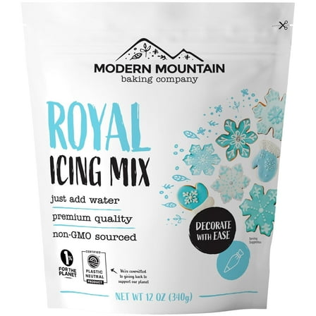 Royal Icing Mix (12oz) – Modern Mountain | Easy-to-Use, Smooth Finish, Perfect Icing for Holiday Cookie Decorating, Professional Quality Baking Mix