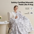 thumbnail image 2 of MARNUR Heated Blanket Electric Throw Extra Large Size 50"x72", Soft Faux Fur Heated Throw with 10 Heating Levels 4 Hours Timer Machine Washable, Gray, 2 of 12