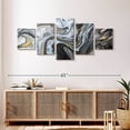thumbnail image 3 of Elephant Stock Abstract Flow Wall Art - Horizontal Multi Panel Canvas - Living Room Wall Decor - Abstract Multi Panel - Gold And Black Decor - 55" x 24", 3 of 8