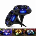 thumbnail image 2 of 12LED Solar Power IP65 Waterproof Floor Pathway Lawn Disk Landscape Solar Portable Outdoor Garden Solar Lawn Light 3 8LED Warm White+4 RGB, 2 of 5