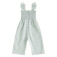 thumbnail image 4 of Toddler Jumpsuit and Romper Toddler Baby Girl Summer Jumpsuit Sleeveless Floral Print Romper Overalls 6M 12M 18M 24M 3T 4T Kids Wide Leg Pants Summer Clothes, 4 of 7