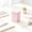 Pink, variant on SUTWOEN Macaron Color Rectangular Plastic Storage Box With Lid Desktop Small Organizer Container Portable Stationery Bin For Pens Crafts And Mini Desk Supplies