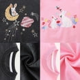 thumbnail image 4 of DOZINSIX 2 Pack Toddler Girls Crewneck Sweatshirts Kids Cotton Cute Embroidered Long Sleeve Fall Winter Pullover Tops, 4 of 9