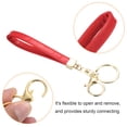 thumbnail image 4 of Unique Bargains Wrist Lanyard for Keys Leather Keychain Lobster Clasp Keyring, Red 4 Pack, 4 of 5