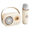 thumbnail image 1 of Mini altavoz Bluetooth color macarrón, máquina de karaoke con micrófono dual, inalámbrico portátil, sonido de alta fidelidad, 6 efectos de sonido, 1000 mAh, micrófono de karaoke para juguetes de cump, 1 of 6