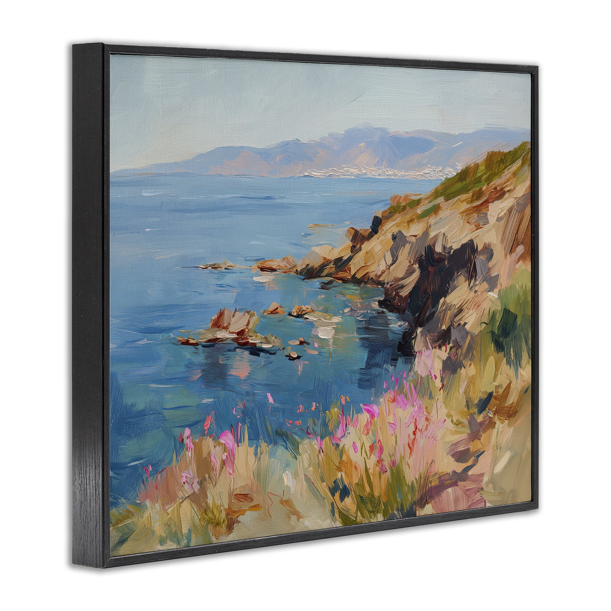 Stupell Industries Where Mountains Meet Sea Black Framed Giclee Art, design by Svetlana Aleynikova